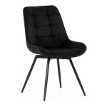 Židle jídelní, černá látka, černý kov, otočný mechanismus 90°/90° (L/P) - funkce reset