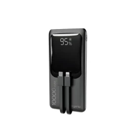 Gembird Powerbank 10000 mAh integrované kabely černá / Powerbanka / USB-C vstup / USB-A, USB-C výstup / 20 W PD (PB10-PD20-LCD-01)