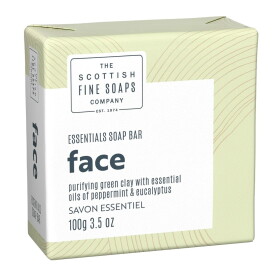 SCOTTISH FINE SOAPS Pleťové mýdlo Face - Peprmint & Eukalyptus 100 g, zelená barva