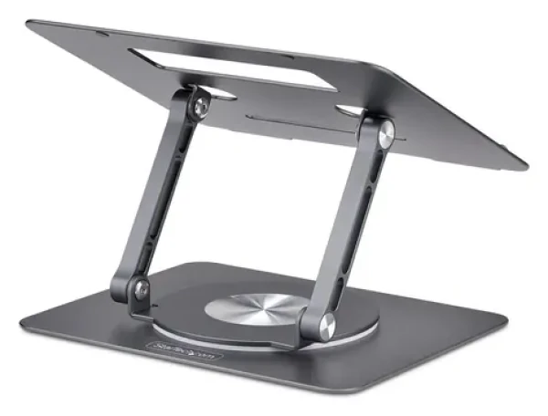 StarTech Otočný stojan na notebook stříbrná / Stojan na notebook / 360° otočná základna / hliník / nosnost 5 kg (ATFR-LAPTOP-RISER)