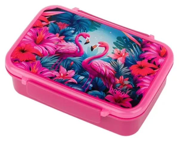 BAAGL Flamingo / Box na svačinu s přihrádkami / BPA free / pro mikrovlnku a myčku