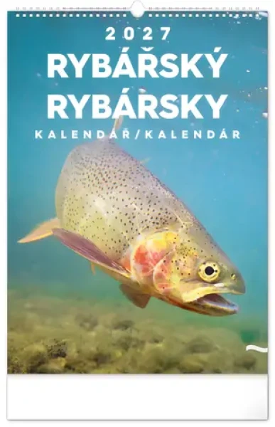 NOTIQUE Rybářský kalendář 2027 CZ/SK / Nástěnný kalendář / 33 × 46 cm