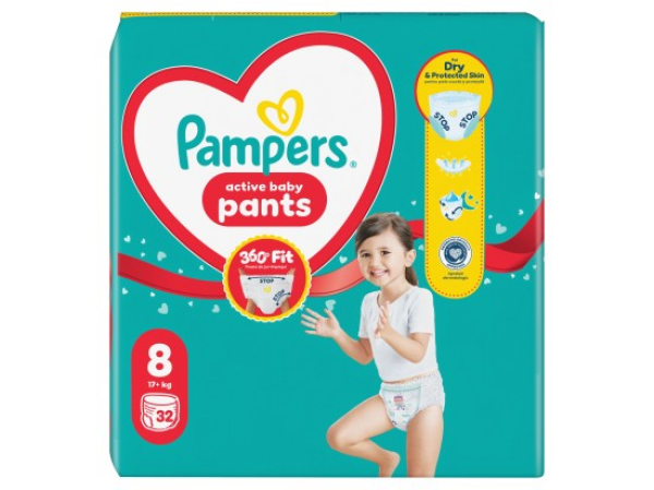 Pampers Active Baby Pants, vel. 8, 32 ks