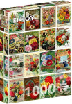 Puzzle Vintage balíčky květinových semen 1000 dílků