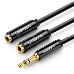 UGREEN Kabel 3.5mm Jack (M) - 2x 3.5mm Jack (F) 0.25m černá (6957303828166)