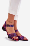 Dámské kožené sandály na podpatku Maciejka 06551-15 Fuksie 40