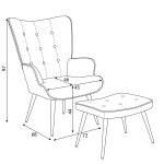 Relaxační křeslo, šedá, látka, AK-303B GREY2
