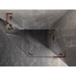 MEXEN/S - Lunar L sprchový kout pětiboký křídlový pravá 90 x 80, transparent, růžové zlato 831L-090P-080L-60-00-P
