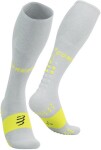 Kompresní podkolenky Compressport Full Socks Oxygen WHITE/SAFE YELLOW Velikost: EU