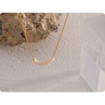 Ocelový náhrdelník se sladkovodními perlami Ysa - chirurgická ocel, Zlatá 42 cm + 5 cm (prodloužení)
