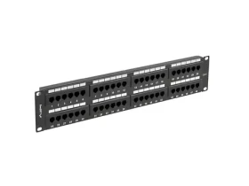 Lanberg 19" / Patch panel / 2U / 48 portů / Cat.6 UTP / černý (PPU6-2048-B)