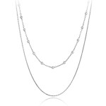 Ocelový náhrdelník Oscia - chirurgická ocel, perla, Stříbrná 35 cm + 5 cm (prodloužení)