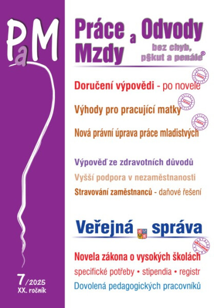 PaM č. 7 / 2025 - Doručení výpovědi z pracovního poměru – po novele - Richard W. Fetter