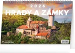 NOTIQUE Stolní kalendář Hrady a zámky 2026, 23,1 x 14,5 cm (PGS-35323)