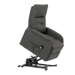 Křeslo polohovací, eletrické, šedá látka.