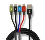 I-BOX IKUM4W1 černá / Nabíjecí kabel / 4v1 / 1,2 m / 2 A / Nylon (IKUM4W1CLR)