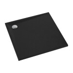 OMNIRES - STONE čtvercová sprchová vanička s kamennou strukturou, 90 x 90 cm černá mat /BLM/ STONE90/KBL