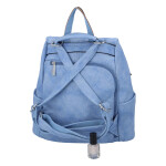 Zajímavý menší dámský koženkový batůžek Melánie, světle modrá