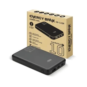 Powerbanka 10 000 mAh černá / Powerbanka / 2x USB-C + 1x USB-A / 20 W QC4.0 / LCD displej (EB-11QB)