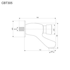 Mereo Umyvadlový nástěnný ventil 1/2" CBT305