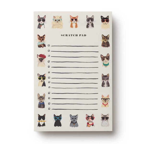 Rifle Paper Co. Poznámkový blok Cool Cats, bílá barva, papír