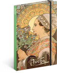 Notes Alfons Mucha Bodlák, linkovaný, 13 21 cm