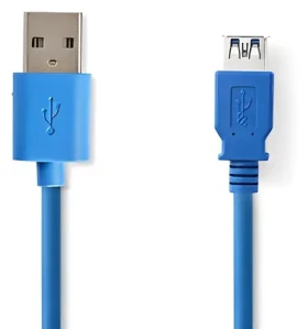 Nedis USB-A - USB-A modrá / USB kabel / USB 3.2 Gen 1 / 5 Gbps / 2 m (CCGB61010BU20)