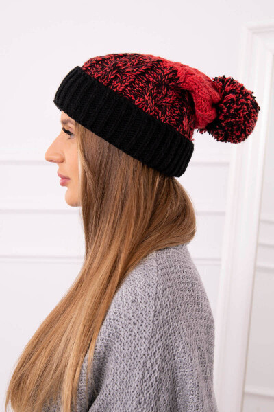 Dámská čepice s bambulí Abigail K326 black+malmine UNI