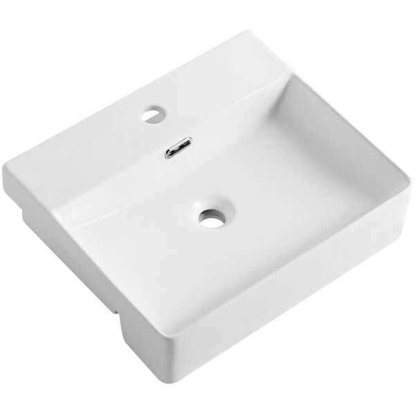 CERANO - Umyvadlo keramické Peno - polozápustné - bílá lesklá - 50x42 CER-667921