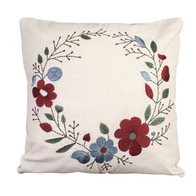 Strömshaga Vyšívaný povlak na polštář Rosendal 45 × 45 cm, červená barva, textil