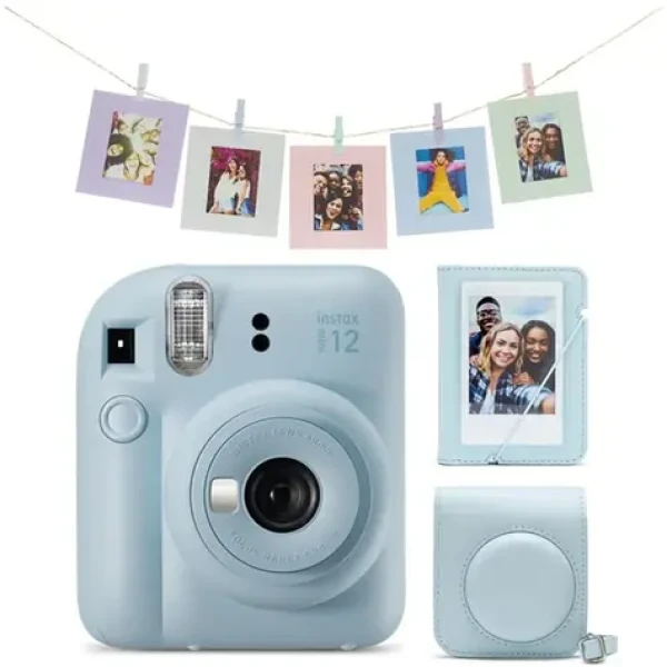 Fujifilm INSTAX MINI 12 Mega Pack modrá / Analogový fotoaparát / Instantní fotografie / pouzdro + album v balení (70100163464)