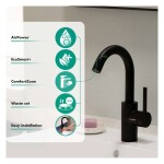 HANSGROHE - Zesis S Umyvadlová baterie s výpustí Push-Open, CoolStart, matná černá 74742670