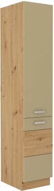 Vysoká potravinová skříňka Artisan 40 DK-210 2F Barva korpusu: Dub artisan, Barva dvířek: Cappucino lesk