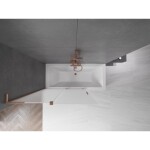 MEXEN/S - Velar L dvoukřídlá posuvná vanová zástěna 120 x 150, dekor, měď kartáčovaná 896-120-003-31-65