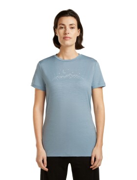 Dámské merino triko s krátkým rukávem ICEBREAKER Wmns 150 Tech Lite SS Tee Sparkling Stars, Flint Blue velikost: L