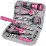 EXTOL LADY 6595 Sada nářadí, 23 dílů, v pouzdře, růžová