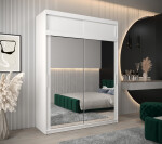 Šatní skříň Abi T3 s nástavcem Barva korpusu: Černá, Rozměry: 150 cm, Dveře: Černá