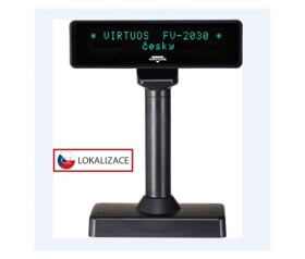 Virtuos VFD zákaznický displej Virtuos FV-2030B 2x20 9mm, serial, černý
