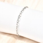 Náramek z nerezové oceli - paperclip chain - platinový - 1 ks