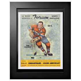 Mustang Obraz v rámu Montreal Canadiens NHL Program Cover Forum Magazine Tom Johnson 1958
