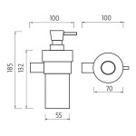 Nimco Nava chrom - černá mat dávkovač tekutého mýdla pumpička mosaz NA 28031W-T-b NA 28031W-T-b