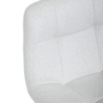 Židle barová, bílá látka, čtyřnohá kovová podnož, černý mat