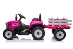Mamido Elektrický traktor s vlečkou Blow růžový