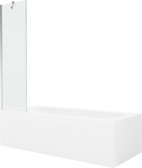 MEXEN/S - Vega obdélníková vana 180 x 80 cm s panelem + vanová zástěna 50 cm, transparent, chrom 550118080X9505000001