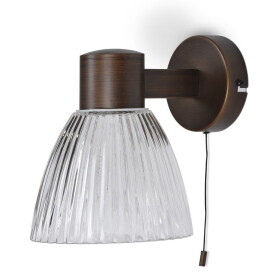 Garden Trading Nástěnná lampa do koupelny Campden Antique Bronze, měděná barva, sklo, kov