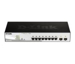 D-Link DGS-1210-08P 10-port Gigabit Smart PoE Switch, 8x GbE PoE+, 2x SFP, PoE 65W, fanless EDF_385512