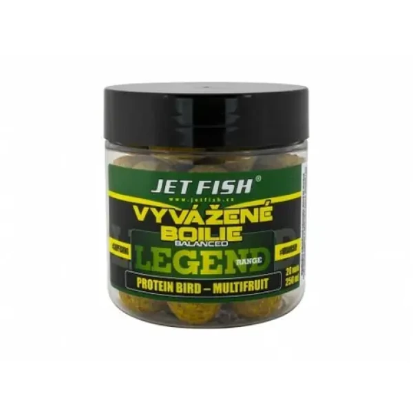 Jet Fish Vyvážené boilies Legend Range Protein Bird/Multifruit 250ml 20mm (000366)