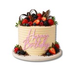 Dortisimo Plastová dekorace na dort Happy Birthday růžová