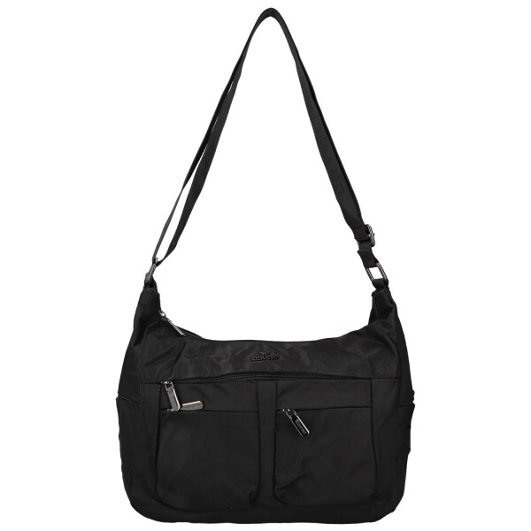 Trendy dámská textilní crossbody kabelka Coveri Iballa, černá