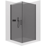 CERANO - Sprchový kout Porte L/P - 8 mm - černá matná, grafitové sklo - 100x70x195 - otočný CER-8050BD7485